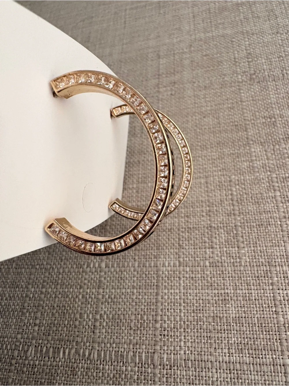 Dior Gold and Black Signature Hoop Earrings - Picture 3 of 7